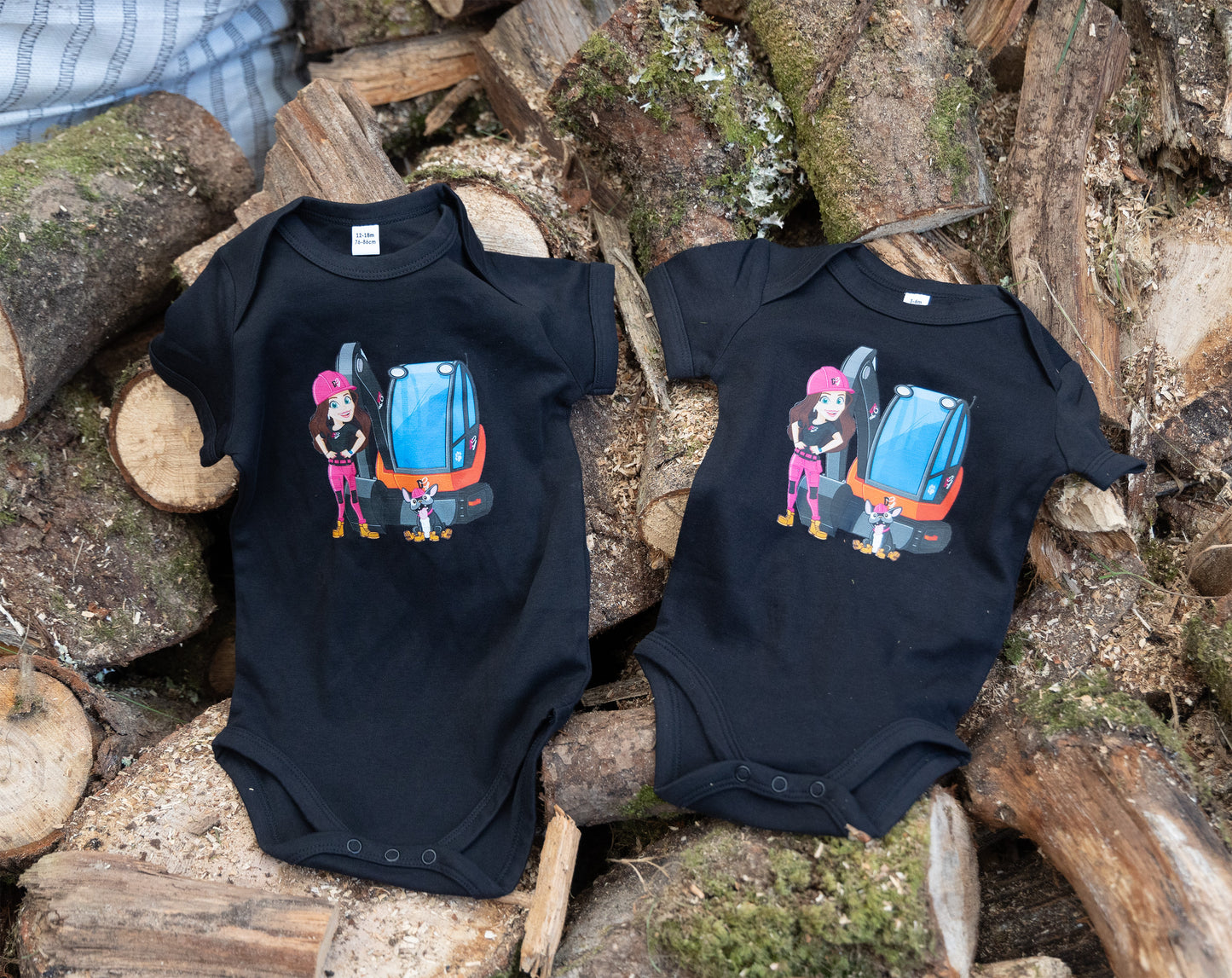 'The Digger Girl' Cartoon Characters Babygrow Baby Grow