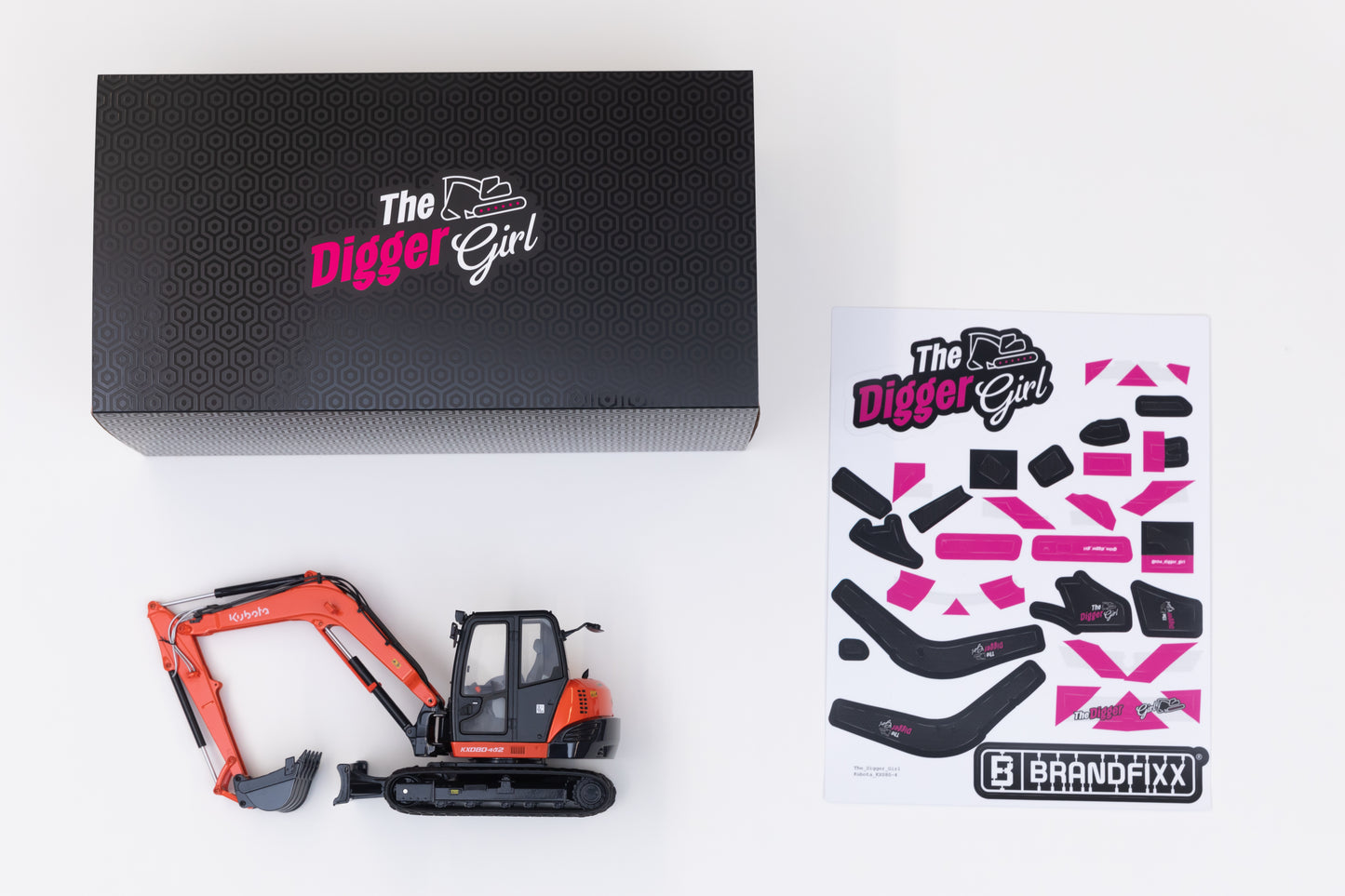 'The Digger Girl' Edition Kubota KX080-4α2 Excavator Scale Model (1:24)