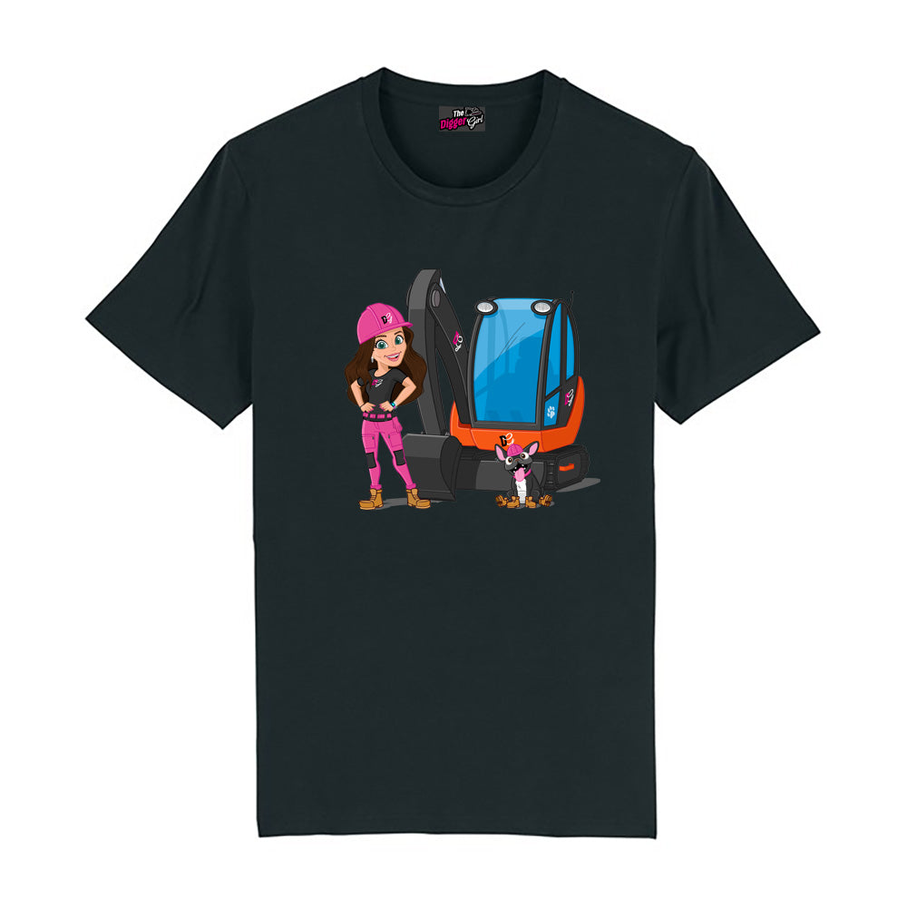 'The Digger Girl' Characters Tee T-Shirt Adults - Black